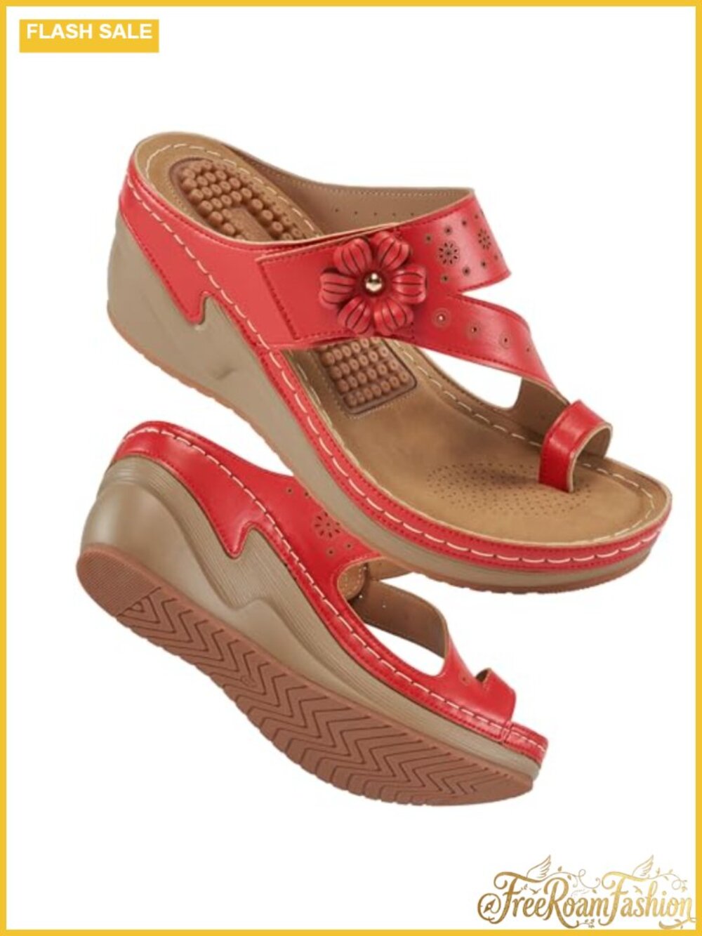 Women's Wedge Sandals Comfortable Faux Leather Split Toe Dressy Low Heel